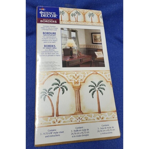 Plaid Stencil Decor Wall Stencil - British Colonial, Garden Lattice, English Ivy - Picture 4 of 9